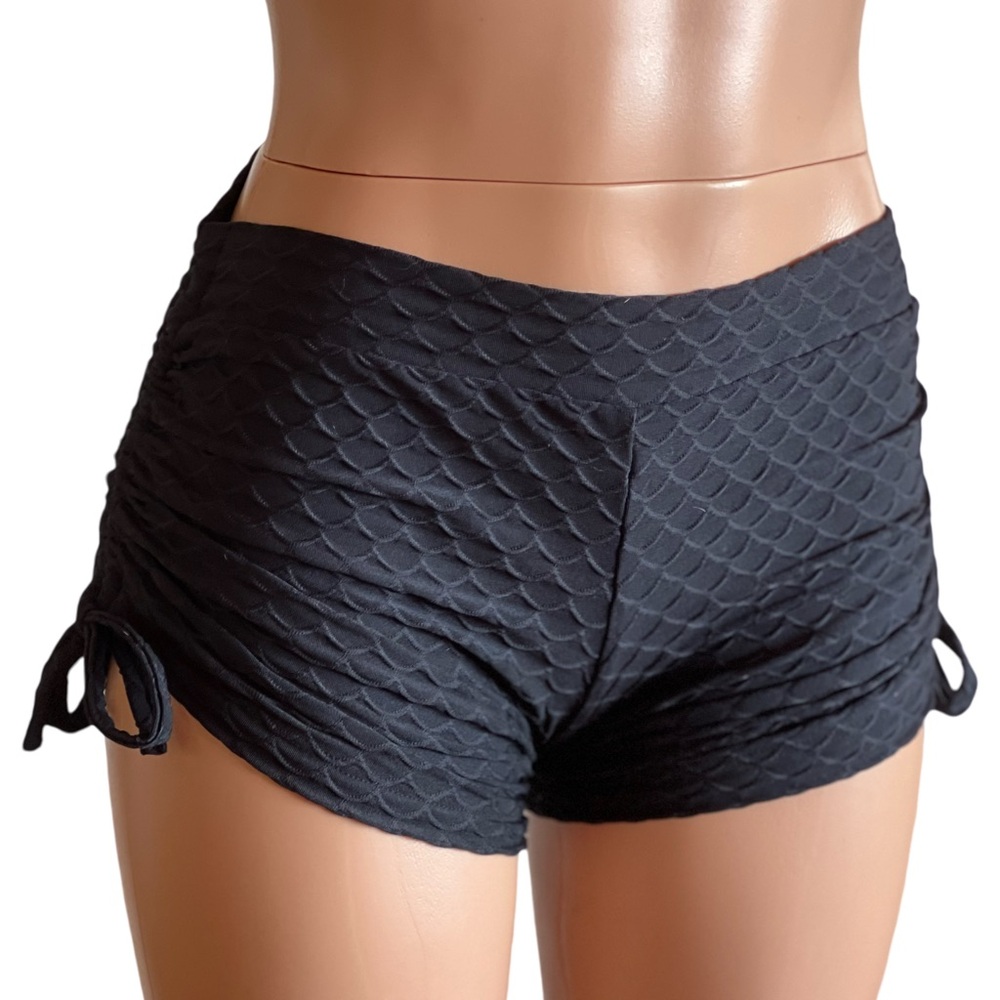 black sexy hot yoga swim bootie shorts SXYfitness Made in USA